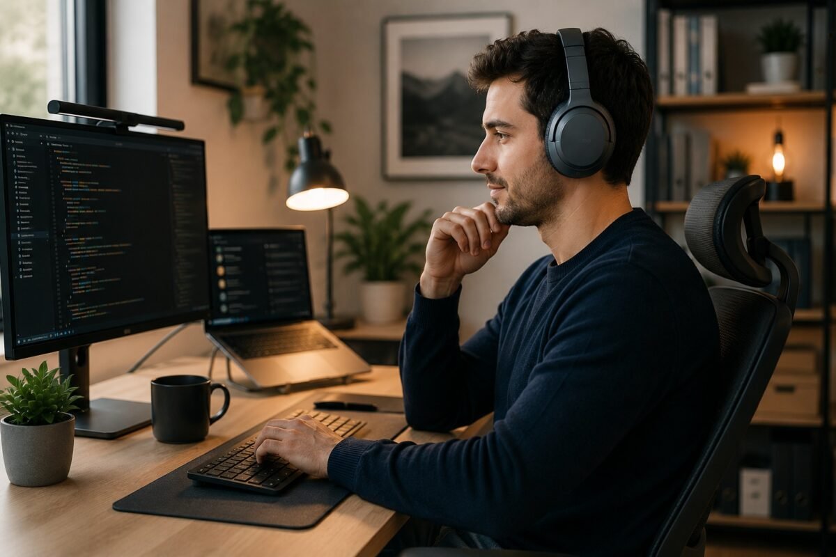 comodidad de audífonos para largas jornadas de trabajo