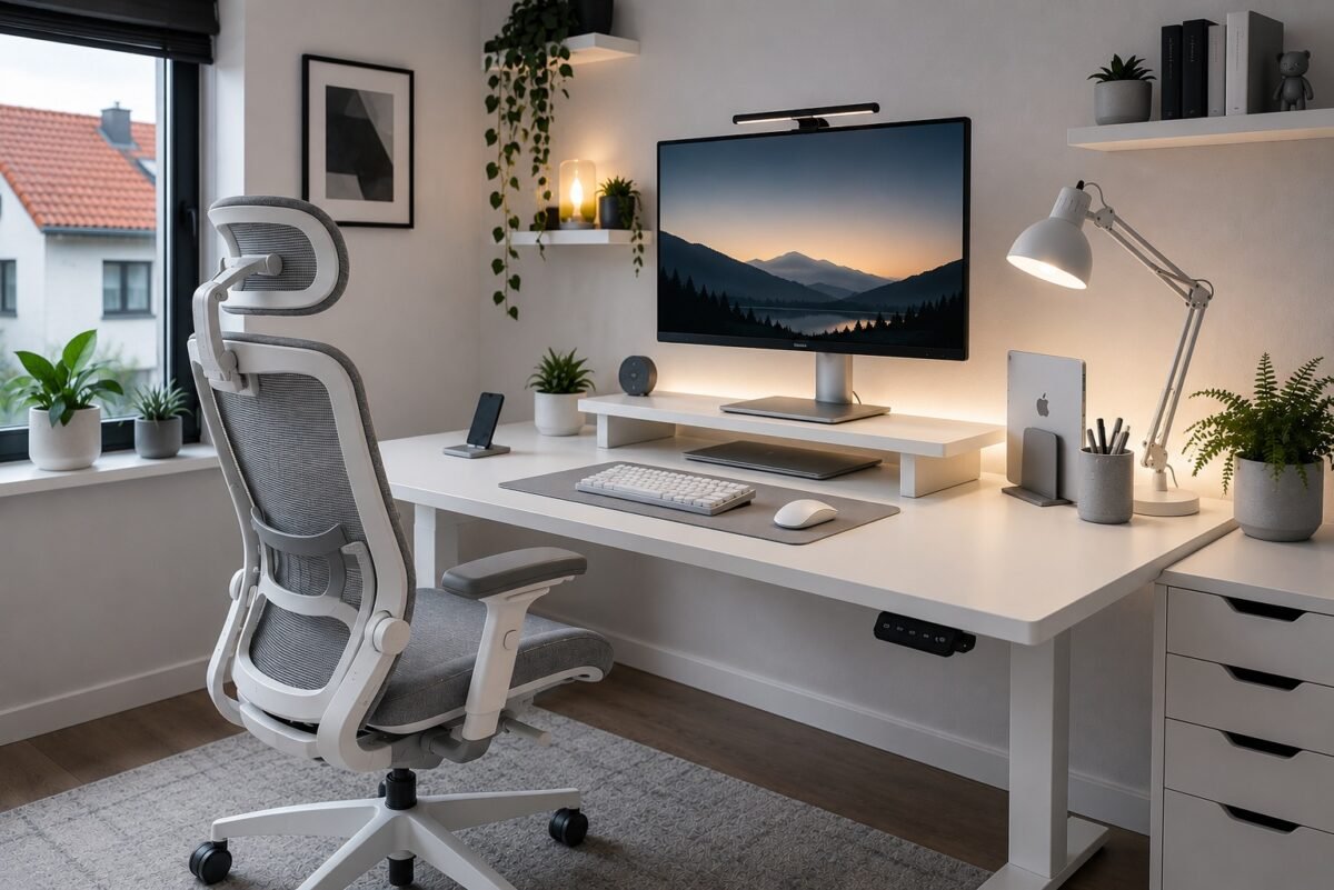 espacio de trabajo ergonómico para programadores y home office