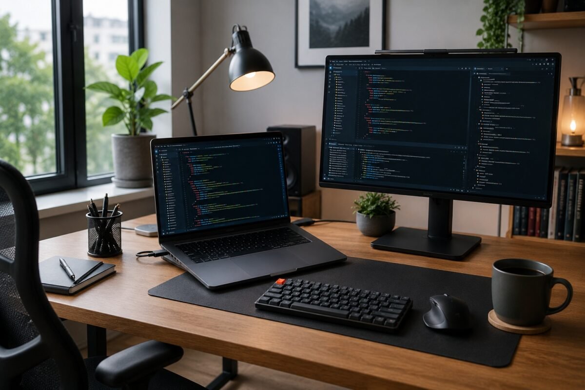 home office moderno para programadores y trabajo remoto
