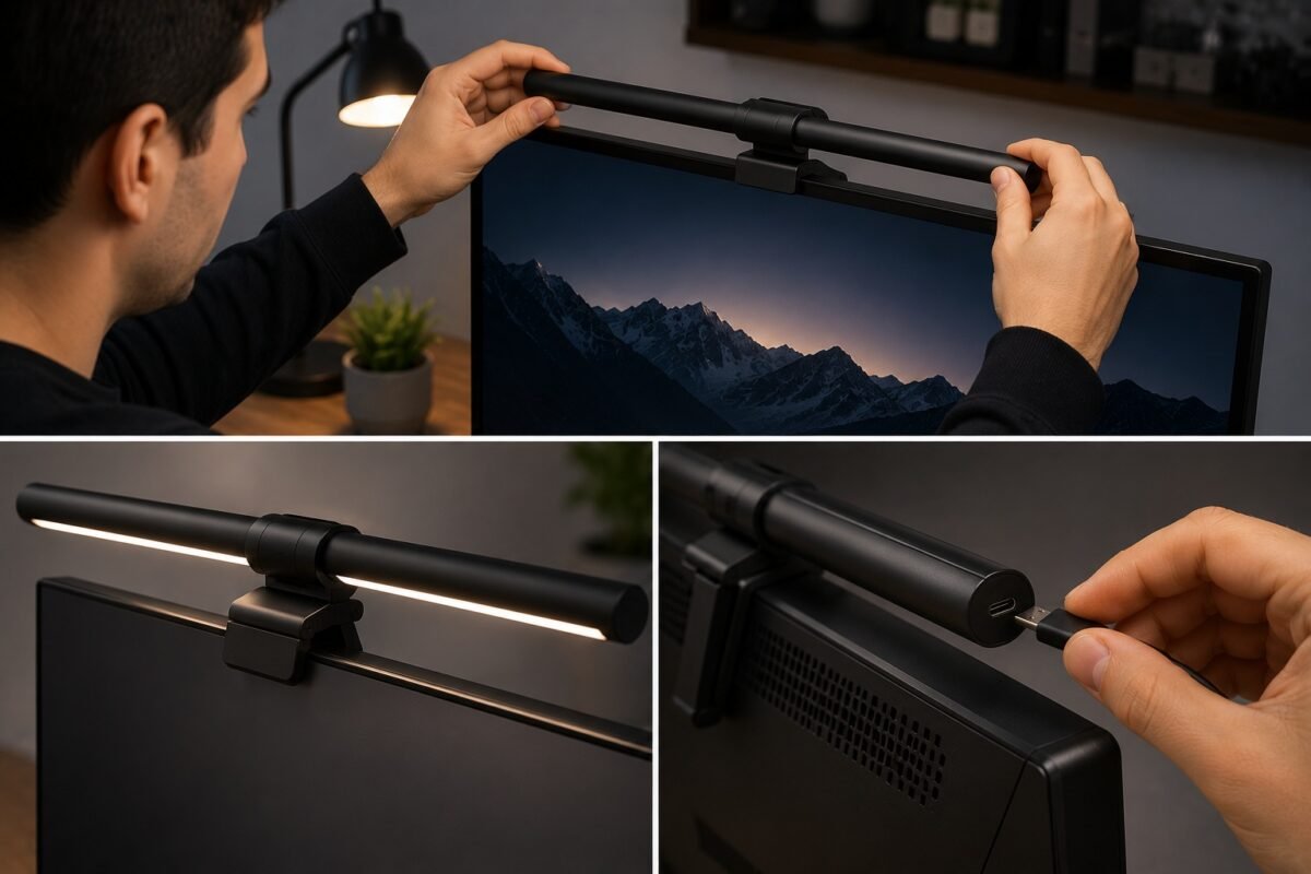 instalación de una screenbar mediante conexión USB