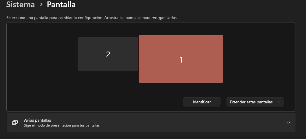 Ordenar dos monitores desde Configuración de pantalla de Windows