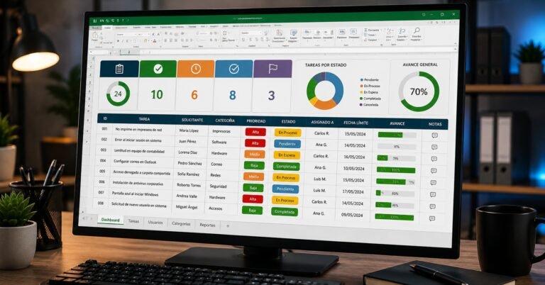 plantilla excel control tareas soporte tecnico para seguimiento de actividades