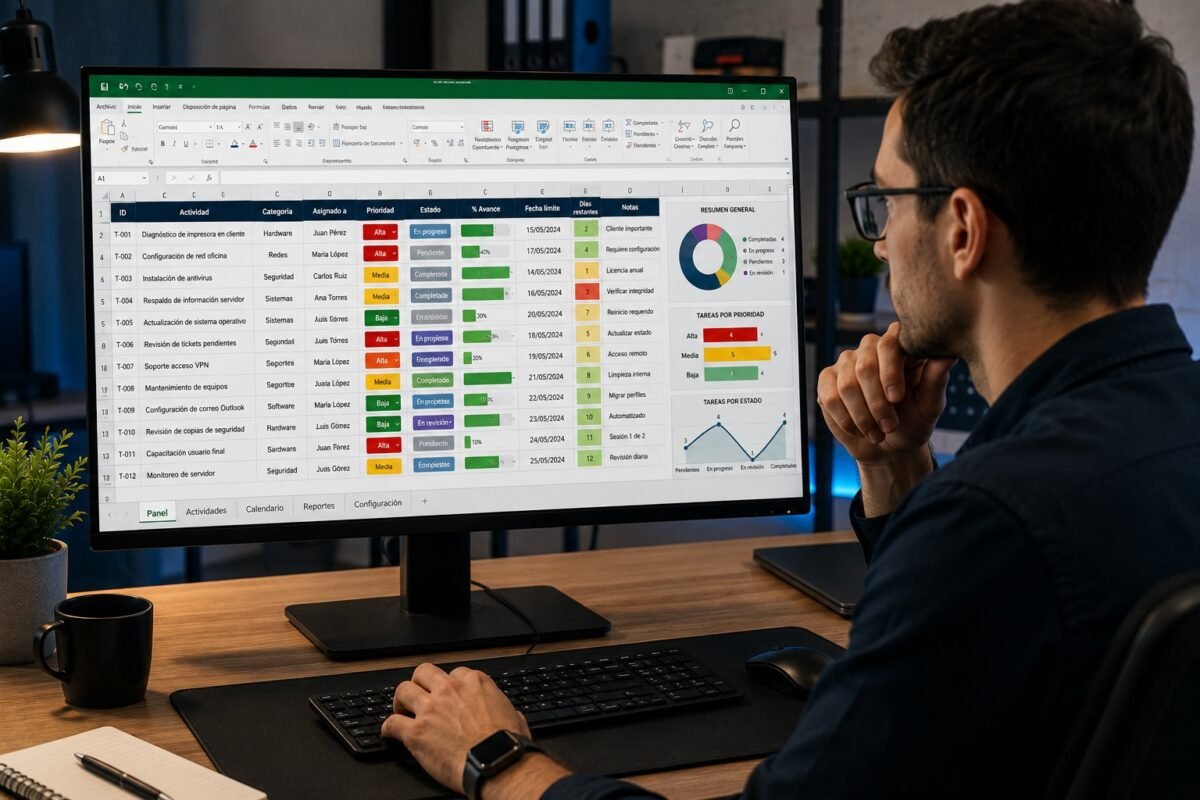 seguimiento de actividades técnicas mediante excel