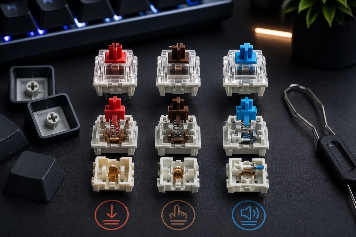 tipos de switches mecánicos para escribir código